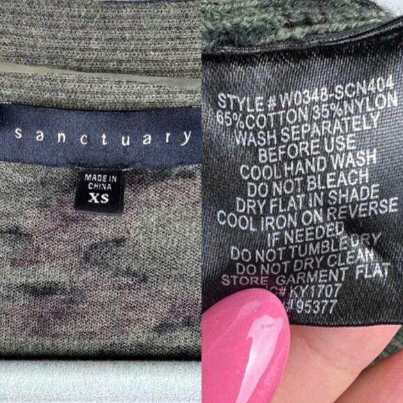 Sanctuary Camouflage Open Front Cardigan with Pockets XS/S - Picture 4 of 9